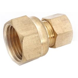 Compression Fitting, Coupling Adapter, Lead-Free Brass, 1/4 Compression x 1/2-In. FIP