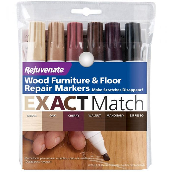 Rejuvenate Exact Match Wood Furniture & Floor Repair Markers (6-Piece Set)