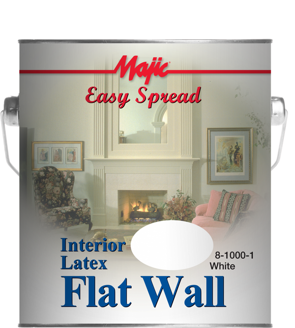 Majic Paints 8-1013 Easy Spread Interior Latex Flat Wall Paint, Linen 1 Gallon White