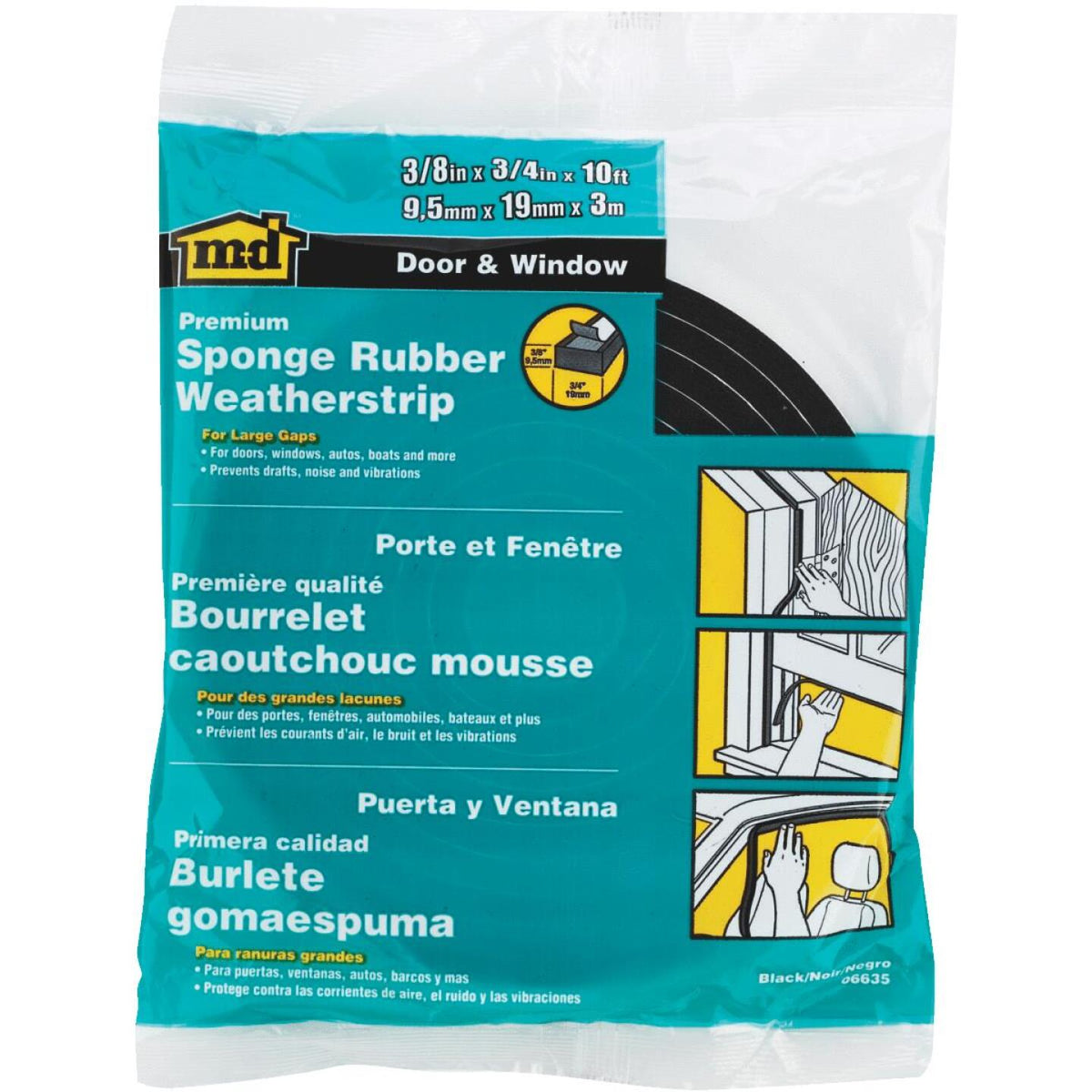 MD 3/8" 3/4" 10' Auto & Marine Weatherstrip West Valdosta,