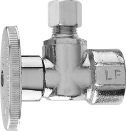 Plumb Pak 1/4 Turn Angle Stop Valve, 1/2 X 1/4 in, FIP X Compression