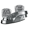 Seasons® Two-Handle Centerset Bathroom Faucet With Acrylic Knobs And Drilled For Pop-Up (Chrome)