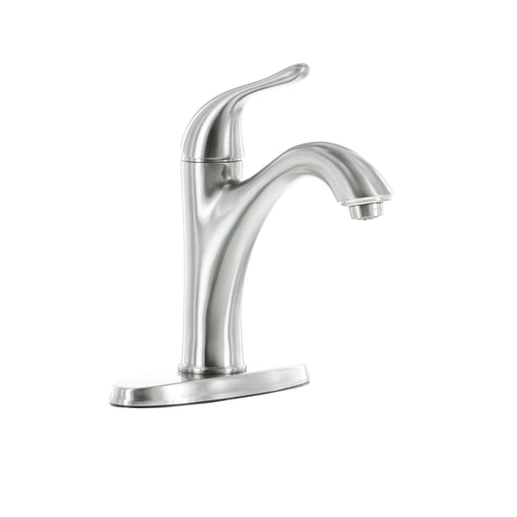Home2O Lavatory Faucet Single Handle 1 Hole Install with Push Pop Up Brushed Nickel (4