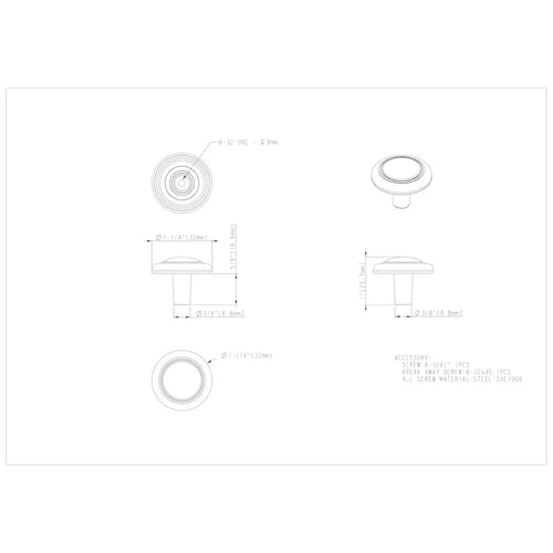 Hardware Resources Button Vienna Cabinet Mushroom Knob