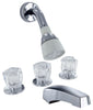 Valterra Phoenix Tub/Shower Kit With Clear Acrylic Knob Handles (Knob Diverter)