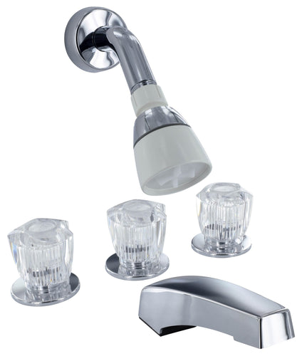 Valterra Phoenix Tub/Shower Kit With Clear Acrylic Knob Handles (Knob Diverter)