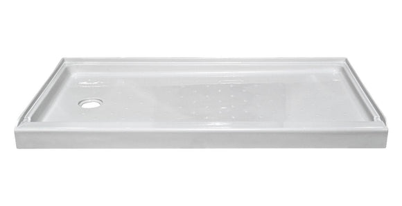 Blevins White Shower Base Left Hand Drain