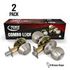 Premier Lock Stainless Steel Entry Lock Set Door Knob & Deadbolt With 12 SC1 Keys
