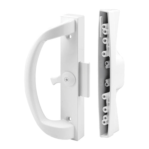 Prime-Line Diecast, White, Patio Door Handle Set with Clamp Upgrade