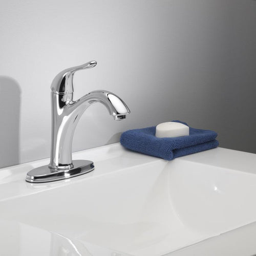 Home2O Lavatory Faucet Single Handle 1 Hole Install with Push Pop Up Chrome