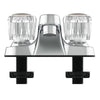 Seasons® Two-Handle Centerset Bathroom Faucet With Acrylic Knobs And Drilled For Pop-Up