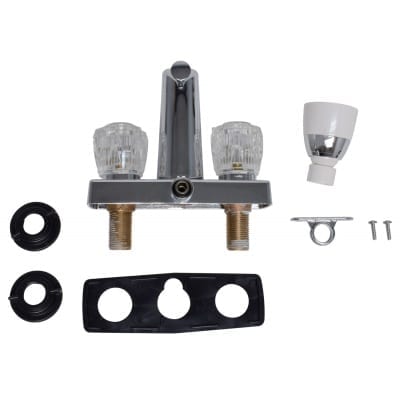 Valterra Phoenix Tub/Shower Kit Riser Spud Chrome With Clear Acrylic Knob Handles