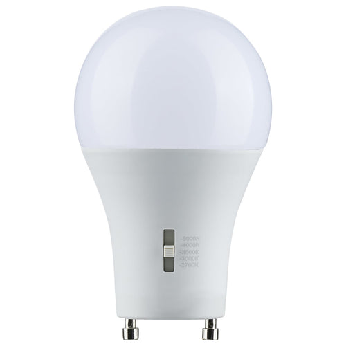 Satco S11794 8.8 Watt A19 LED Bi Pin GU24 Base CCT Selectable 120 Volt White Finish