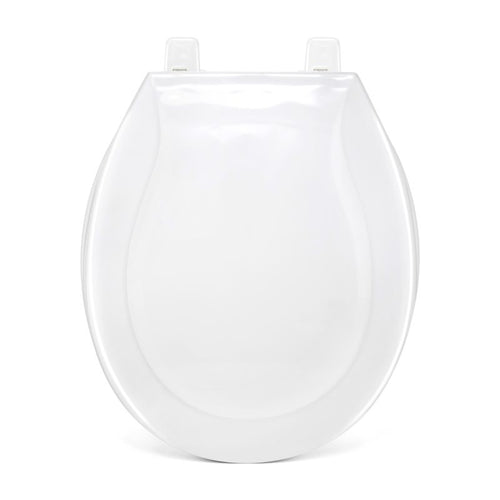 Power Clean Plastic Toilet Seat For Round Bowls White (16-1/2)