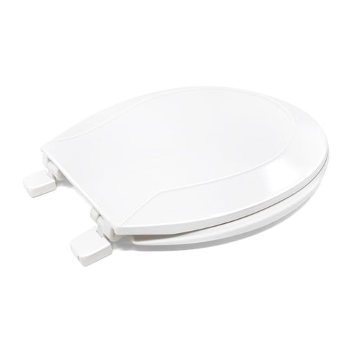 Power Clean Plastic Toilet Seat For Round Bowls White (16-1/2)