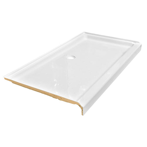 Blevins White Shower Base Center Drain