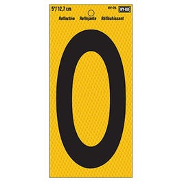Address Number, Reflective Yellow & Black, 5-In., 0