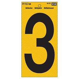 Address Number, Reflective Yellow & Black, 5-In., 