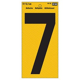 Address Number, Reflective Yellow & Black, 5-In., 7