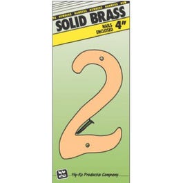 House Address Number 2, Brass, 4-In.
