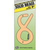 House Address Number 8, Brass, 4-In.