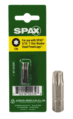 SPAX® Power Lags T40 T-Star Plus Insert Bit 1–¼